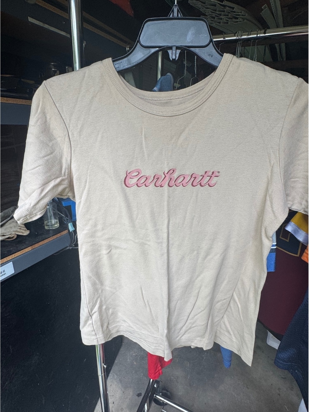 Vintage Women’s Carhartt Large Tan Pink Shirt